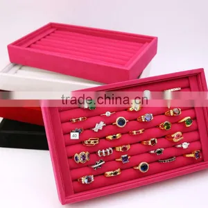 Custom Color Size Wooden Leather Ring Tray Display Made in China Promotion S1340 thumbnail-1