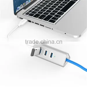 Aluminum Ethernet Port RJ45 Wifi Adapter 3. 0 USB Hub With 3 Port thumbnail-5