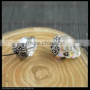 LFD-0069B Wholesale White AB Crystal Glass Skull Connector Beads, With Rhinestone Paved Spacer Loose Bead Jewelry Making thumbnail-2