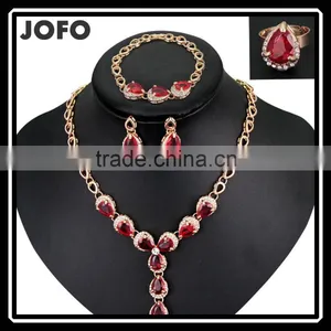 Dubai Golden Crystal Jewelry Sets Wholesale Gift Items From Zhejiang Fashion Jewelry Market thumbnail-1