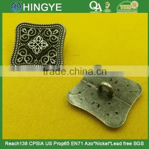 20mm Square Shape Fancy Metal Shank Button For Jacket --- MJ1420 thumbnail-1