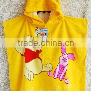100% Cotton Beach Hooded Towel Ponchos Pattern for Baby thumbnail-2