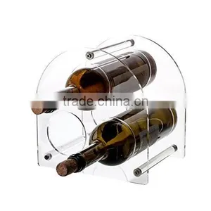 "WinePro ""Arch"" Wine Bottle Rack, 3-Bottle Acrylic Stand (Clear) Quality Choice thumbnail-1