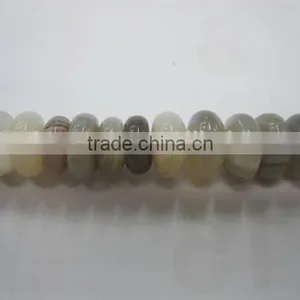 Natural Botswanna Agate Roundel Bead Mineral Gemstone for Jewelry Making thumbnail-1