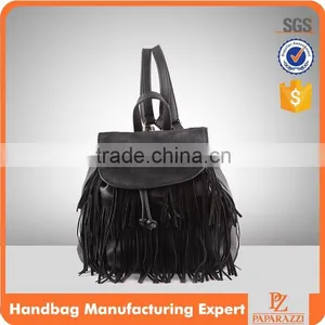 4762 Fashion Backpack Tassel Design Genuine Leather Guanghzou Backpack thumbnail-1