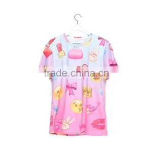 Hot Sale Digital Printing Emoji Custom Gym Lady T Shirt Wholesale thumbnail-1