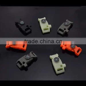 2015 New Firestarter Whistel Buckles With Compass for Paracord Bracelet thumbnail-5