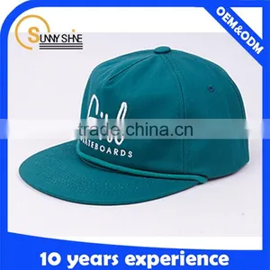 6 Panel Leather Strap Hat Flat Brim Unstructured 6 Panel Hat thumbnail-1