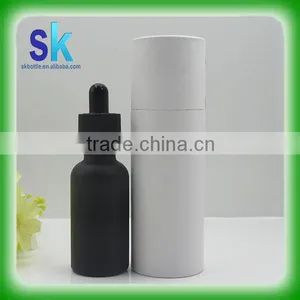 30ml Frosted Black Glass Dropper Bottle With Paper Tube Packaging thumbnail-1