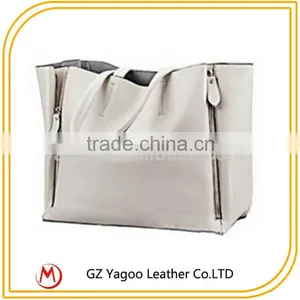 2 in 1 Fashion White Noble Lady Pure Leather Handbags thumbnail-1