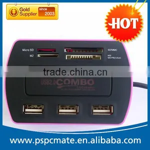 Cheapset Computer Card Reader With USB HUB USB2.0 COMBO thumbnail-1