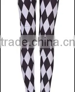 USA Trendy Square Rhombus Tartan Digital Print Leggings thumbnail-2