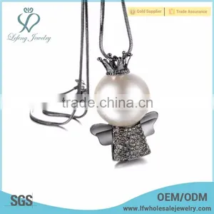 Hot Sale Gold Long Chain Simple Design Chinese Pearl Necklace Jewerly thumbnail-1