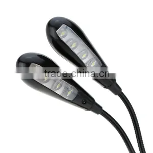 8 LEDs LIADA Dual Fleible Adjustable Lights Reading Clip-on Table Desk Study Lamp Music Score Light thumbnail-5