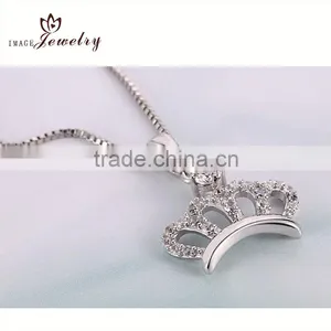 925 Sterling Silver Cubic Zirconia Drop Pendant,silver Pendant Crown thumbnail-1