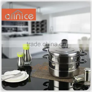 Multi-layer Stainless Steel Steamer Cooking Pot With Steel Lid Bakelite Handles thumbnail-6