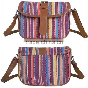 Fashion Stripe Canvas Messenger Bag thumbnail-1