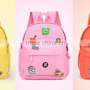 High Quality Cotton Canvas Carton Badge Kids School Bag thumbnail-3