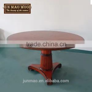 Oak Solid Wooden Furniture Big Round Dining Table China Classical Design For Restaurant 31''H thumbnail-1