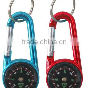 TC-454 2013New Hot Sale Mini Aluminum Pear Shape Camping Carabiner With Compass thumbnail-1