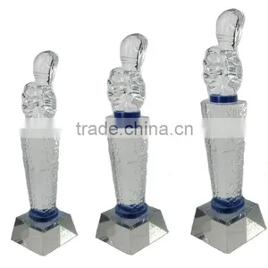 K9 Blue Crystal Direct Customized Thumb Shape Award With Base Crystal Hand Trophy thumbnail-2