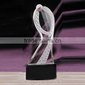 High Quality k9 Crystal Golf Award Plaque ,crystal Golf Trophy thumbnail-1