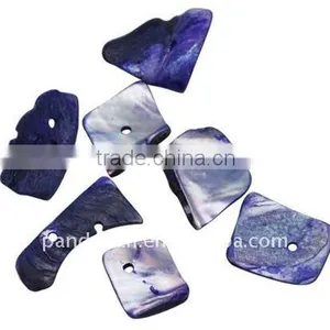 Sea Shell Beads, Dyed, DarkBlue, About 10~17x9~14x1~4mm, Hole: 2mm, About 1550pcs/500g(BSHE-S068-2) thumbnail-1