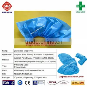 Waterproof Nonwoven Plastic PE CPE Disposable Rain Shoe Cover thumbnail-1