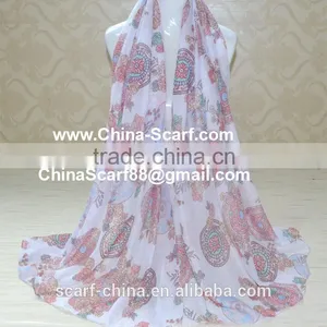 Wholesale Viscose Flower Fashion Scarf thumbnail-3