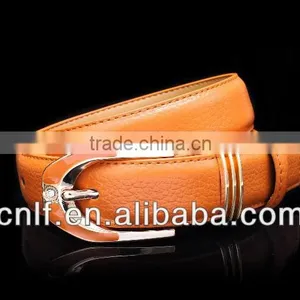 Belt Factory Wholesale Cheap Leather Belt With Needlepoint Rhinestone Buckle for Woman thumbnail-1