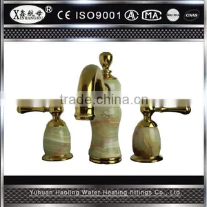 Brass Material Natural Jade Faucets Bathroom Antique Gold Plating Faucet thumbnail-2