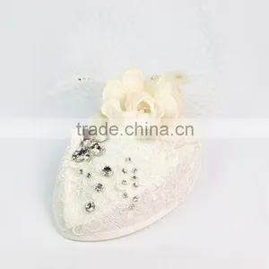 Mini Hat Fascinator Rhinestone Hair Clip Wedding Hats Fascinators Bridal Hair Acessories thumbnail-2