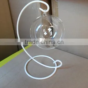 Fashion Clear Glass Round With 1 Hole Flower Plant Stand Hanging Vase Hydroponic Home Office Wedding Decor thumbnail-2