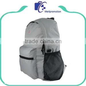 Cheap Grey Fashion Textile Backpack With Mesh Pockets thumbnail-3