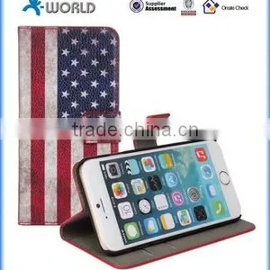 Cute Colorful Printing Skin Stand Leather Case Cover for IPhone 6S thumbnail-1