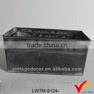 Recycled Chic Rustic Rectangular Basket With Handle thumbnail-1