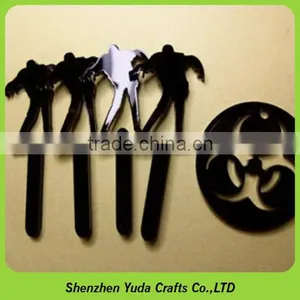 Distinctive Black Acrylic Figure Cake Topper, Laser Cutting Dancing Cake Toppers thumbnail-1