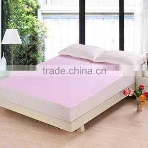 Luxury Pink Wholesale Cotton Terry TPU Knitted Flat Bed Sheet thumbnail-1
