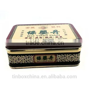 Food Grade Empty Rectangular Small Hinged Tin Medicine Box thumbnail-3