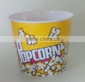 Retro Style Popcorn Bowl Large Plastic Container, Reusable Tub Movie Theater Bucket thumbnail-1