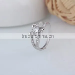 Pure Silver 12 Horoscope Taurus Ring With 4 Fingers Prong Setting thumbnail-2