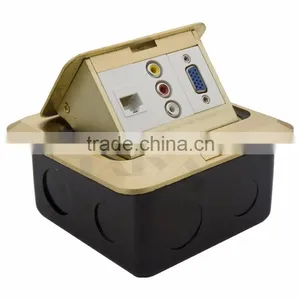 Floor Socket With VGA, RJ45 and 3RCA AV Female Port With Backside Screw Connection thumbnail-2