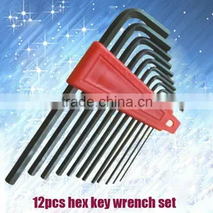 12 PCS SAE Size Black Plating Long Hex Key Wrench Set thumbnail-1