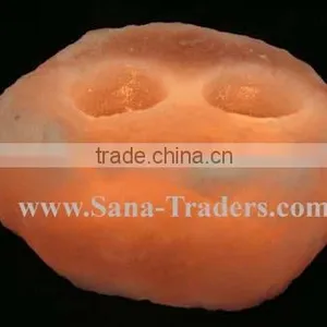 Himalayan Natural Crystal Rock Salt Rough Cuts 4 Hole Tea Light Holder , Candle Holder, Crystal Candle Holder, Himalayan Salt thumbnail-2
