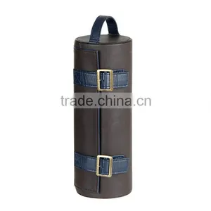 Chinese Factories Wholesale Custom PU Leather Single Bottled Wine Box, Cylindrical Gift Box thumbnail-1