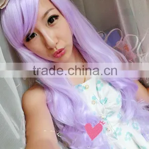 Fashion Sexy Style Light Purple Cosplay Party Hair Charming Women's Girls Hair Colorfull Long Wavy Wigs thumbnail-6