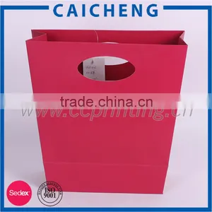 Plain Red Kraft Paper Shopping Bag for Christmas Gift thumbnail-3
