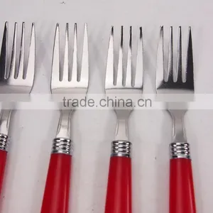 Red 16Pcs Stainless Steel Cutlery Set With Plastic Handles thumbnail-6