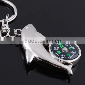 Wholesale Shark Shape Metal Compass Keychains / Promotional Shark Compass Key Chains and Key Rings thumbnail-2