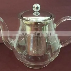 High Quality Clear Tea Pot Glass With Stainless Steel Infuser thumbnail-1